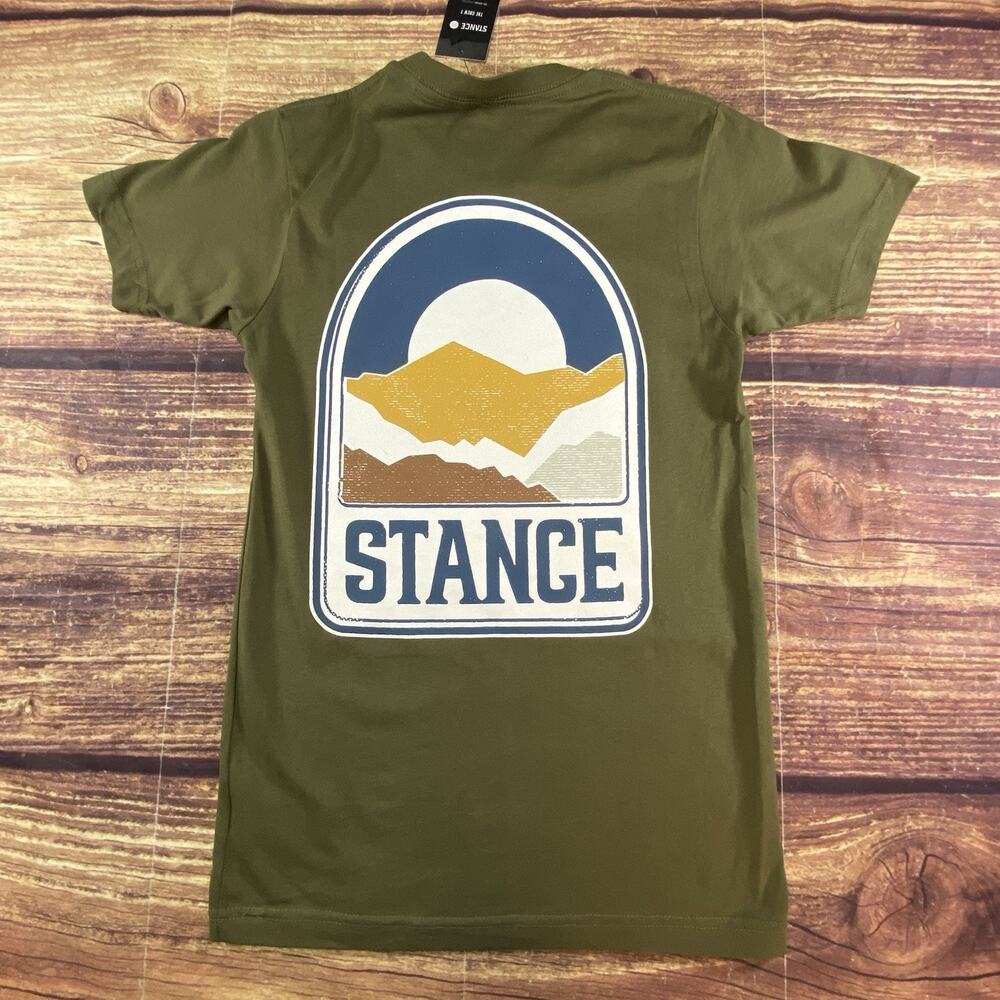 Stance Saddleback T-Shirt Size XS Olive Army Green Skate Big Logo